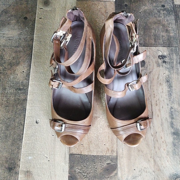 J.Crew buckle strap leather high heels size 8 1/2 - Picture 13 of 13